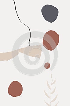 Beige and Indigo Brush Set Vector Memphis