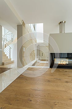 Beige interior of modern house