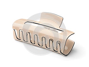 Beige metal claw hair clip