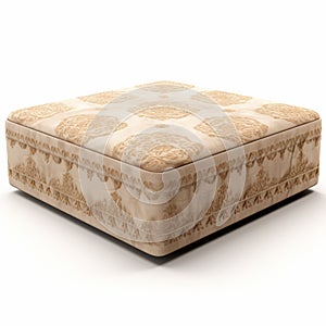 Beige Ottoman Base With 3d Model In Colorgold