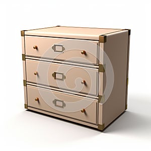 Beige Ottoman Chest Of Drawers - 3d Render