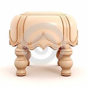 Beige Ottoman Culture Stool 3d Render