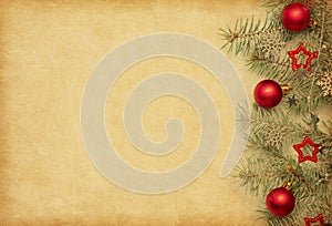 Beige paper background with Christmas border