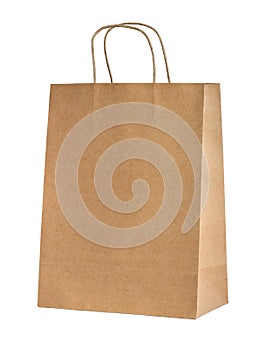 Beige paper shopping bag