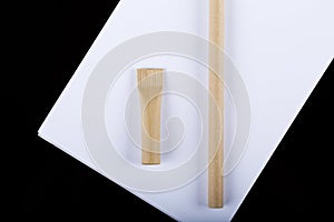 Beige pen mockup design and empty notebook place for writting