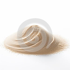 Beige Powder With Shiny Bumpy Texture On White Background