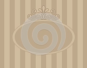 Beige Scroll Oval Sign