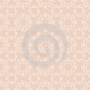Beige seamless pattern, monochrome arabesque ornate arabic background for design and decoration, illustration