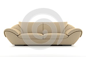 Beige sofa isolated on white