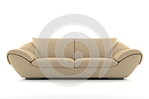 Beige sofa isolated on white