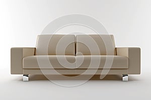 Beige sofa isolated on white background