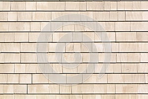 Beige stained cedar shingles