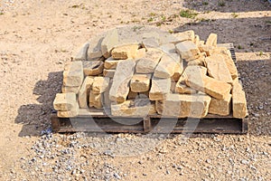 Beige Stone Ashlars on a Palette photo