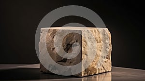 beige stone on a black background