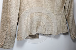 Beige Textured Blazer with Button Details - Close-Up photo