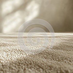 Beige Textured Surface with Soft Lighting and Blurred Background