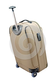 Beige travel suitcase