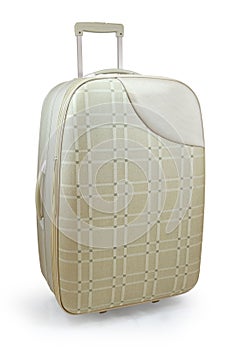 Beige travel suitcase