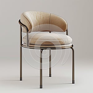 Beige Upholstered Seat Chair