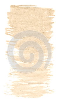 Beige watercolor, background with clear borders and natural splashes. Sand color watercolor brush stains.