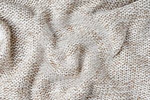 Beige and white color melange knitting cashmere wool cloth texture