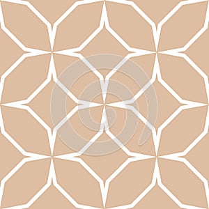 Beige and white geometric ornament. Seamless pattern