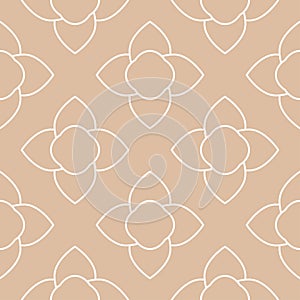 Beige and white geometric seamless pattern