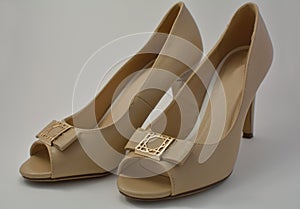 A beige women shoes