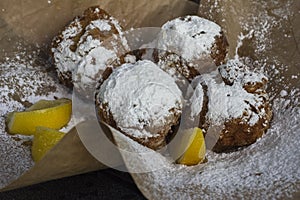 Beignets and Lemon Slices