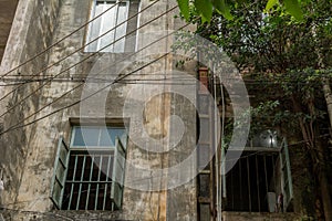 Beihai, China - July 24, 2019: Old Chinese Apartment Building in Residential Area