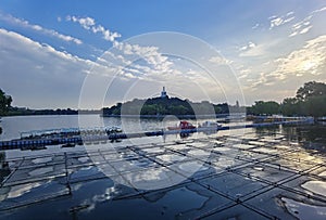 Beijing Beihai park sunrise