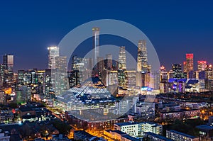 Beijing CBD skyline night view