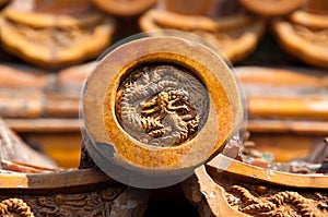 Dragon detail on roof tile, Forbidden City, Beijing