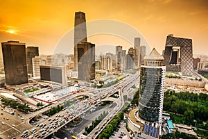 Beijing, China Financial District Skyline photo