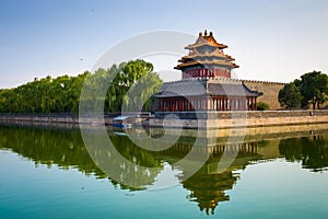 Beijing, China from the Forbidden City Moat