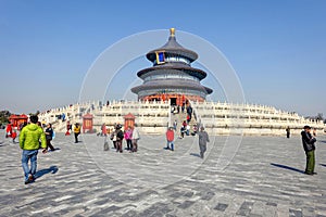 BEIJING, CHINA - MARCH 14, 2016: Tourists visiting The Temple of