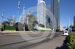 Beijing China World Trade Center`s new landmark China Zun Building and other high-rise buildings next to it photo