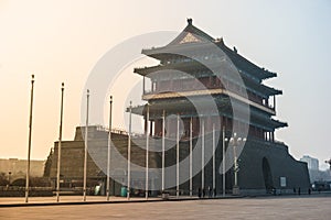 Beijing, China at the Zhengyangmen Gatehouse in Tiananmen Square