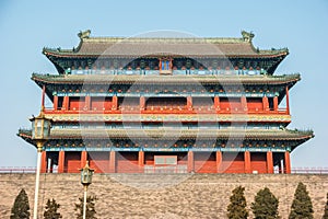 Beijing, China at the Zhengyangmen Gatehouse in Tiananmen Square