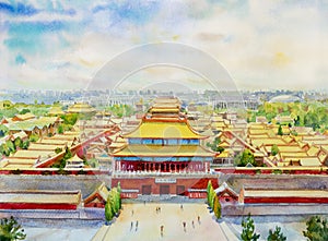 Beijing forbidden city scenery in China photo