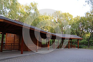 Beijing Haidian park at dusk