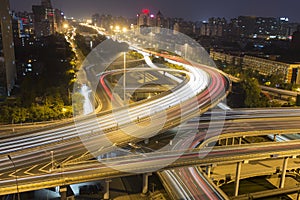 Beijing overpass at night