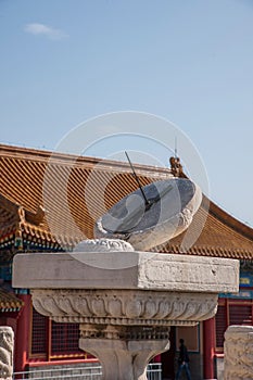 Beijing Palace Museum Taihe Temple before the sundial