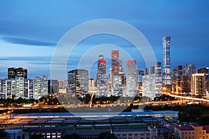 Beijing skyline CBD night, China