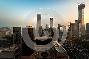 Beijing skyline at Chaoyang central business district in Beijing, China