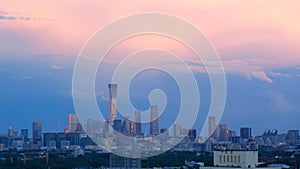 Beijing skyline sunset, China