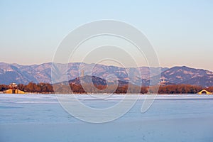 Beijing Summer Palace in winter, China