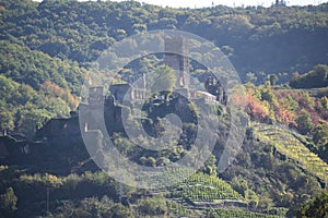 Beilstein, Germany - 10 06 2022: ruin of castle Metternich