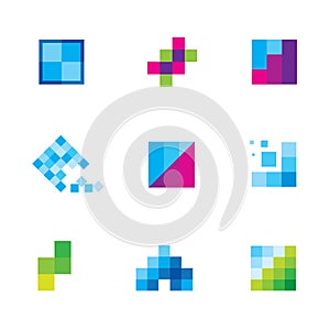 Being creative art with geometric business motive logo icon