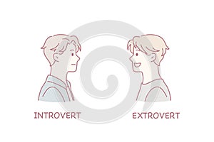 Being introvert or extravert concept